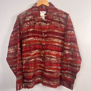 Coldwater Creek Women's Artisan Style Jacket Size XL Multicolor and Textures NWT